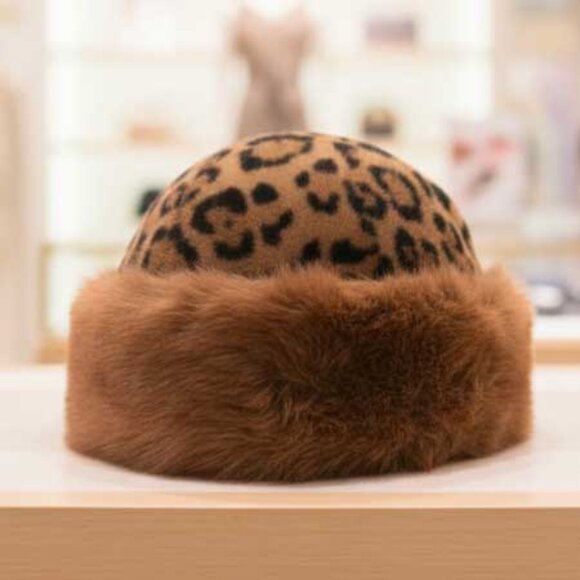 2/$30 Ladies Leopard Print Bucket Hat - Womens Elegant Winter Hat - Picture 3 of 7